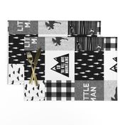 Little Man & You Will Move Mountains Quilt Top - Monochrome (90)