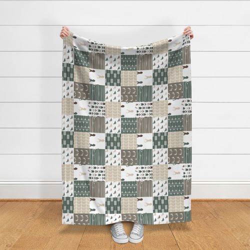 duck wholecloth (90) - hunting fishing outdoors (dark sage)