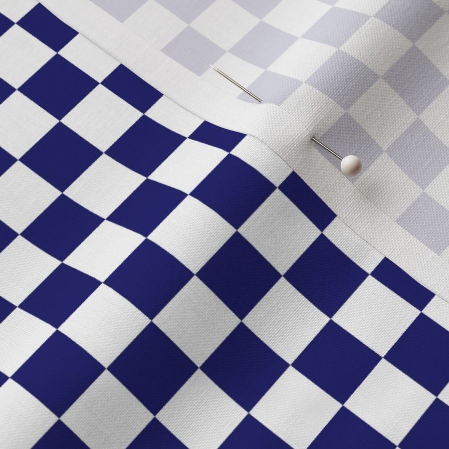 Half Inch White and Midnight Blue Checkerboard Squares