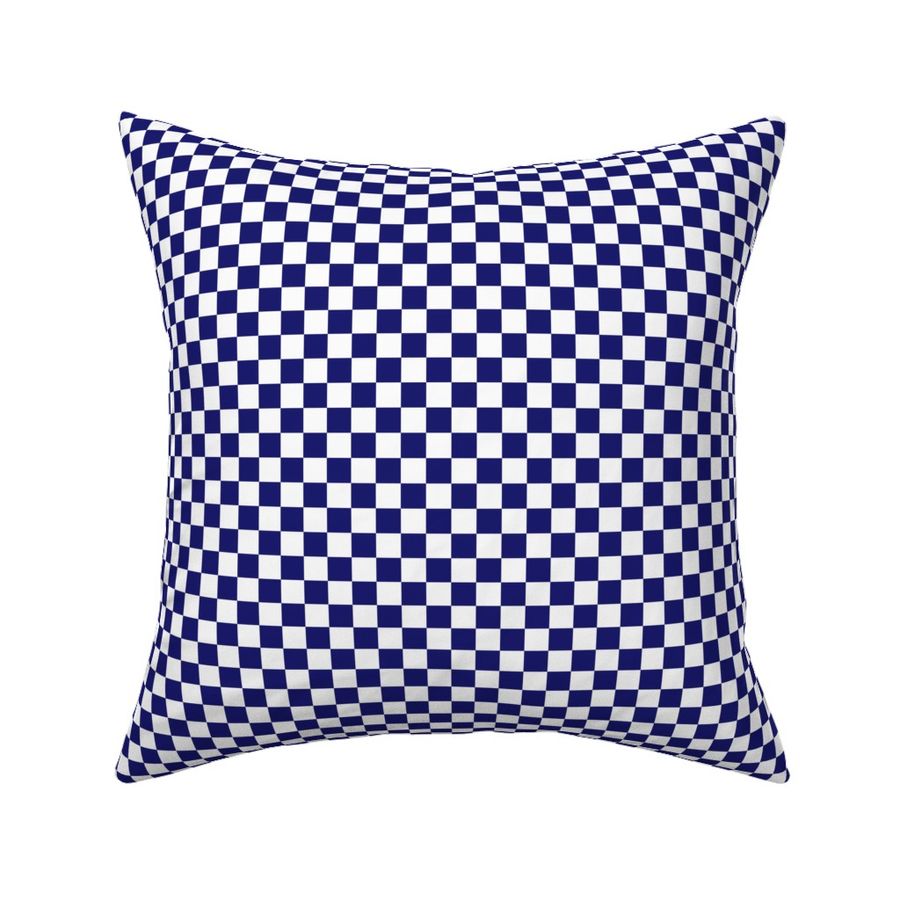 Half Inch White and Midnight Blue Checkerboard Squares