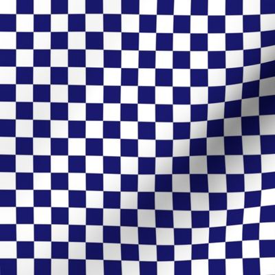 Half Inch White and Midnight Blue Checkerboard Squares