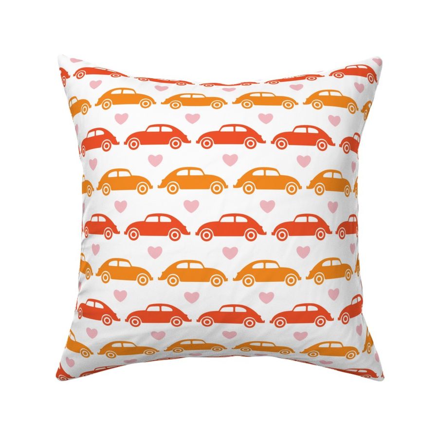 VW Beetle Love - Orange + Pink - Large