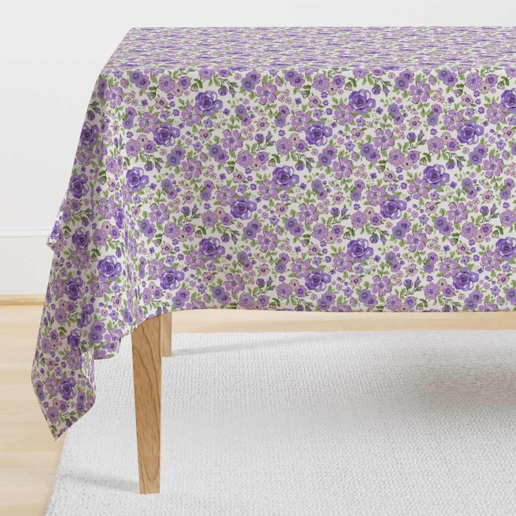 Ditsy Flowers Floral Purple Lilac