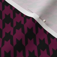 One Inch Tyrian Purple and Black Houndstooth Check