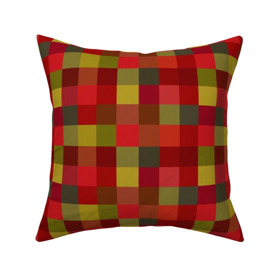 cadmium red olive green-plaid