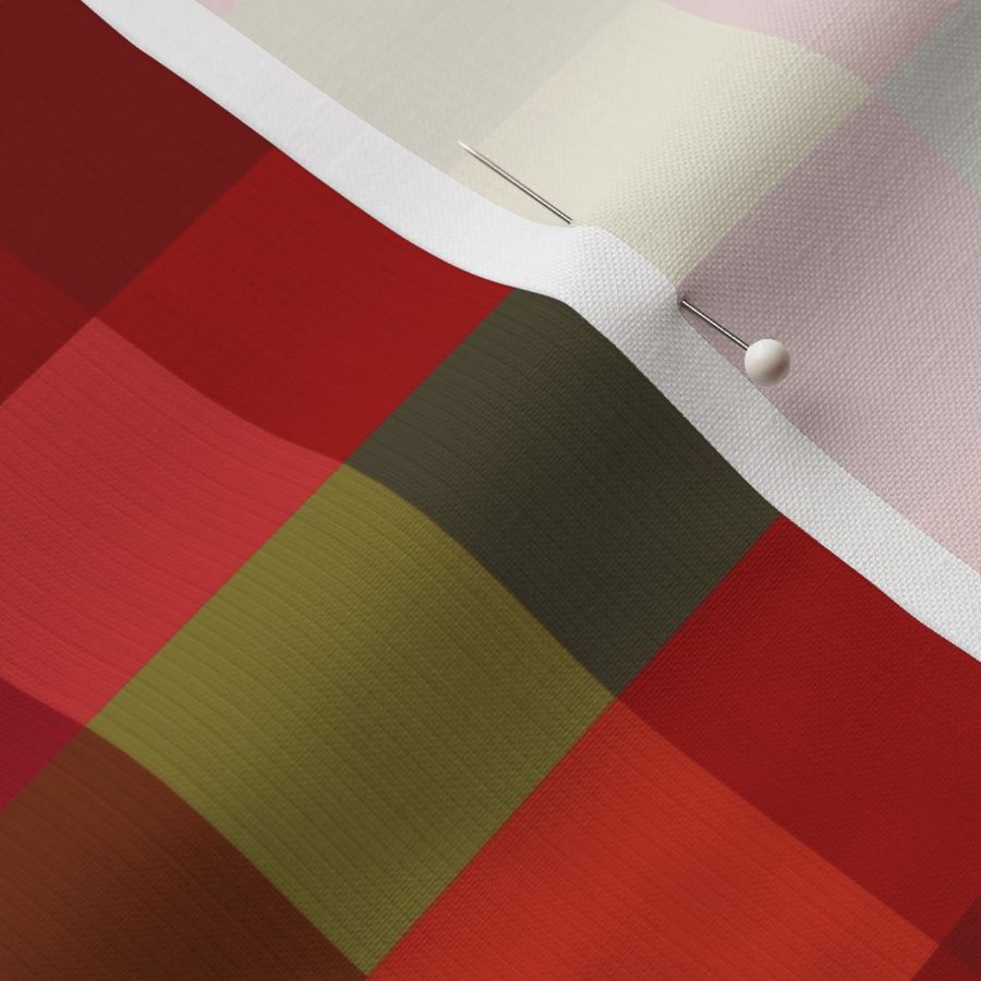 cadmium red olive green-plaid