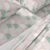 Scandinavian retro circles soft pastel moon gender neutral mint