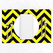 Six Inch Yellow and Black Chevron Stripes