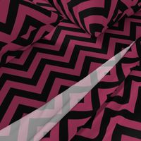 Six Inch Sangria Pink and Black Chevron Stripes