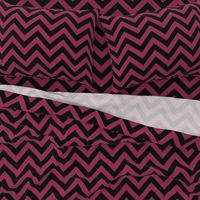 Six Inch Sangria Pink and Black Chevron Stripes