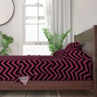 Six Inch Sangria Pink and Black Chevron Stripes