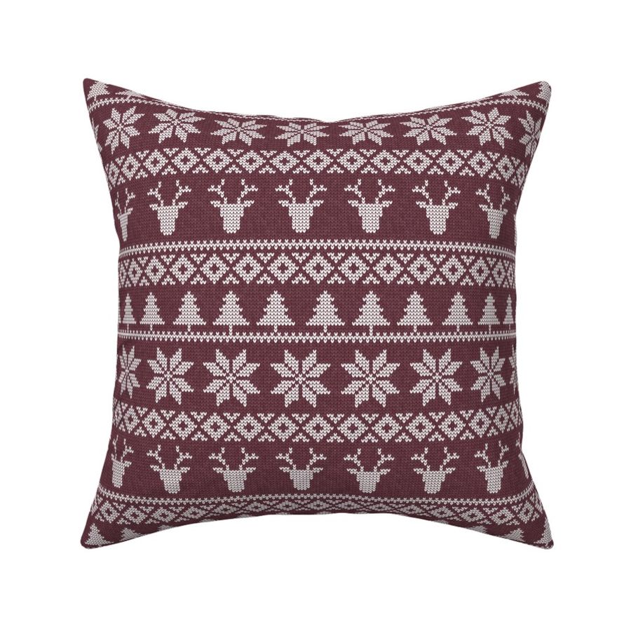 fair isle deer (mulberry) || snowflake || winter knits