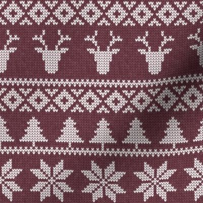 fair isle deer (mulberry) || snowflake || winter knits