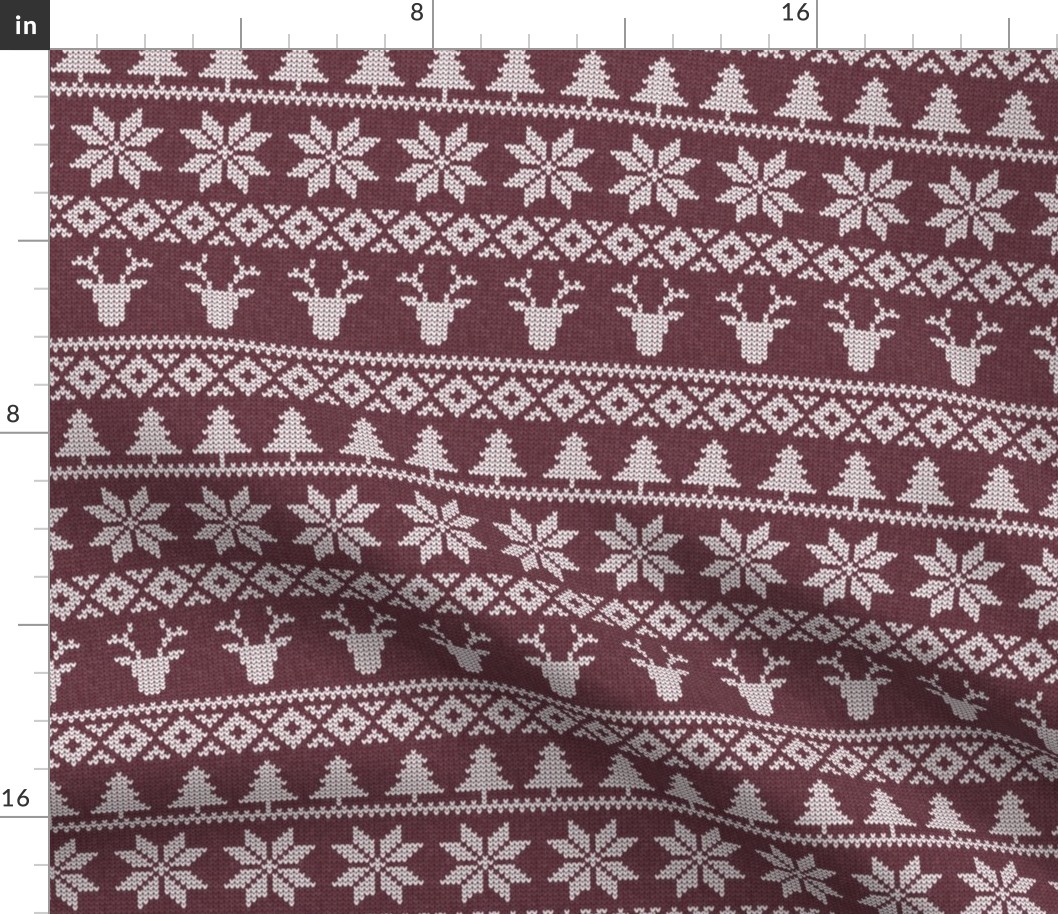 fair isle deer (mulberry) || snowflake || winter knits