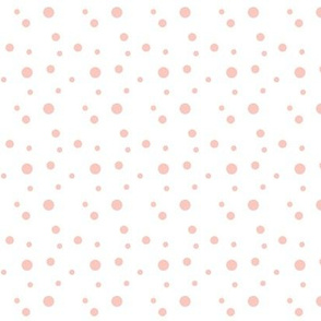 Pink Dots and Spots on White / Blush Pink and White Nursery Polka Dots / Abstract Scandinavian Stars