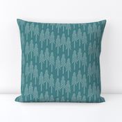 Forest - Pine Trees Teal White