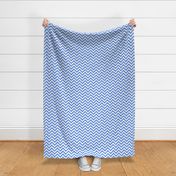 Three Inch Cornflower Blue and White Chevron Stripes