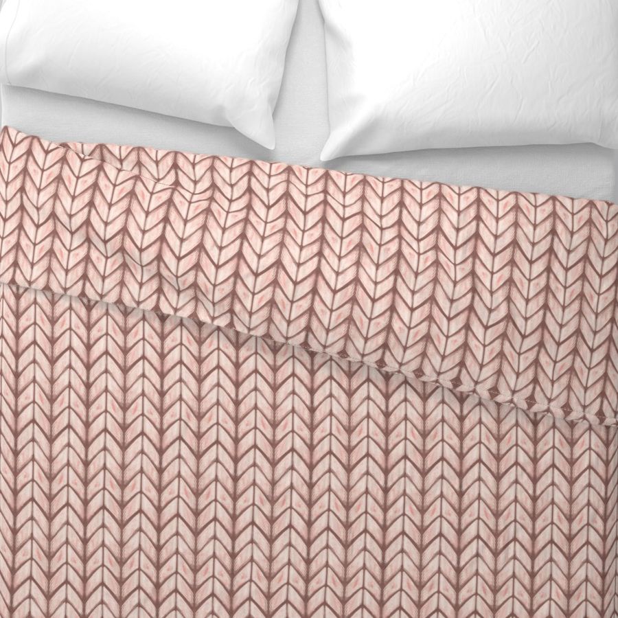 Oversized chunky knit texture in blush