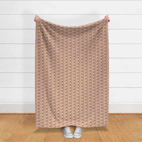 MDZ27 - Small -  Musical Daze Tiles in Brown on Pastel Salmon Pink 