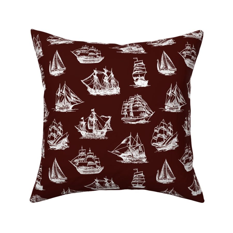 Sailing Ships on Mahogany // Large