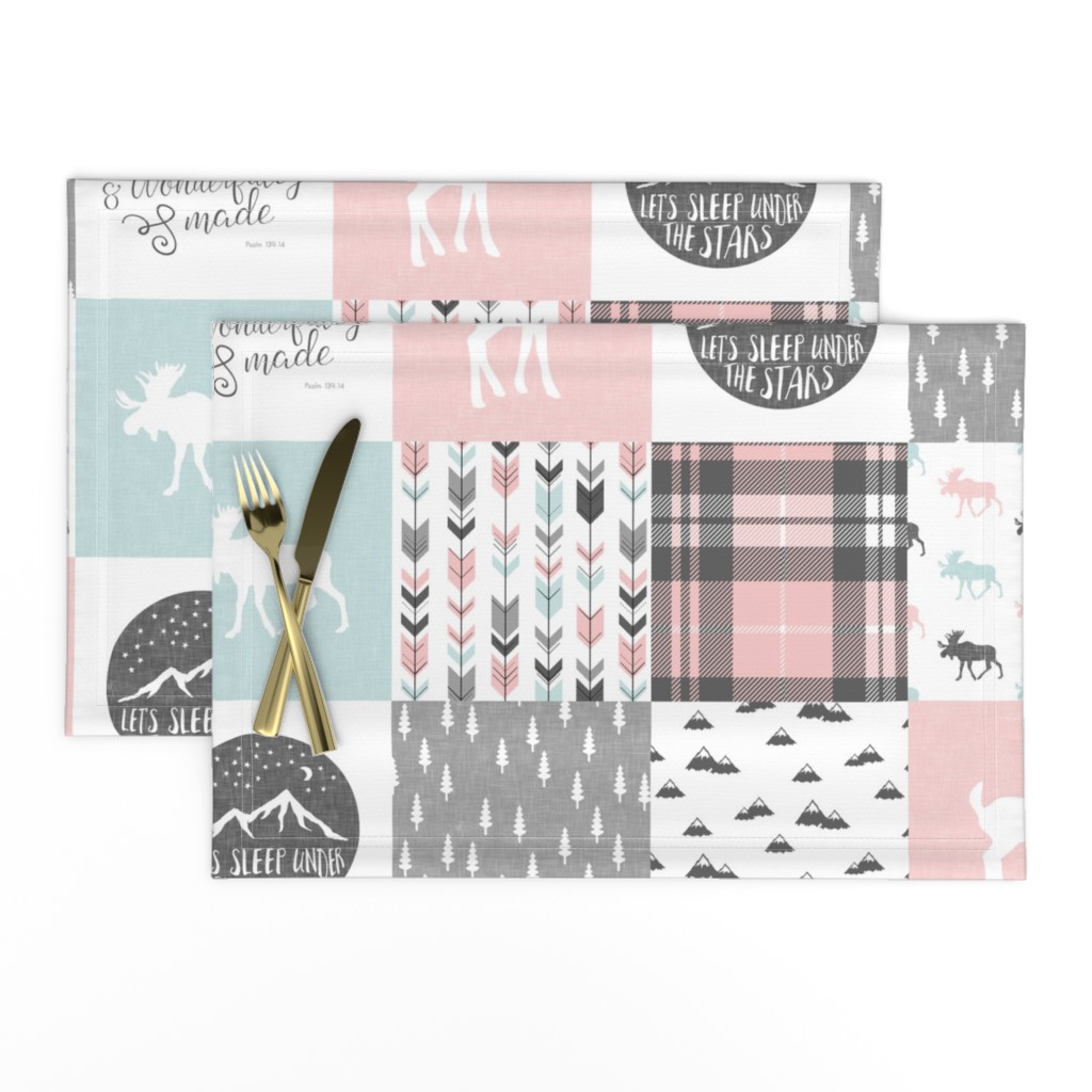 fearfully and wonderfully made - pink, grey, aviary blue (fawn) 90