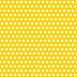 White Polka Dots on Mustard