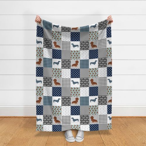 dachshund pet quilt b dog breed silhouette cheater quilt