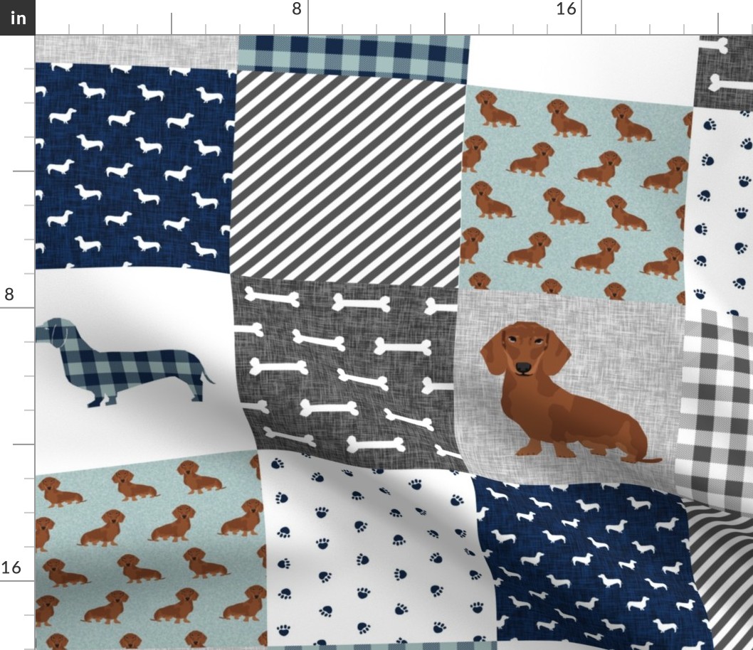 dachshund pet quilt b dog breed silhouette cheater quilt