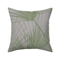 Palm Leaves - pale slate grey and foliage green