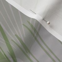 Palm Leaves - pale slate grey and foliage green