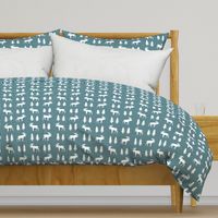 Moose  – Woodland Trees, Navy / Mint Plaid