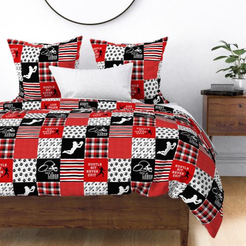 Football//Hustle Hit Never Quilt Loboes - Wholecloth Cheater Quilt