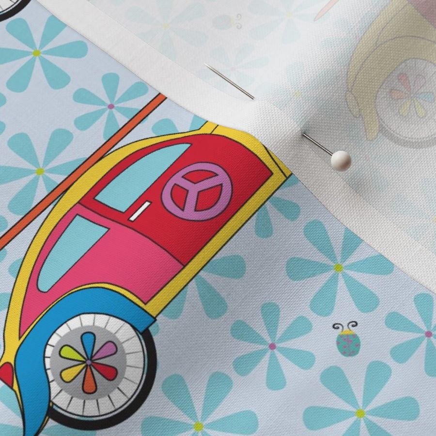 Hippy Surfie Bug Cars light blue