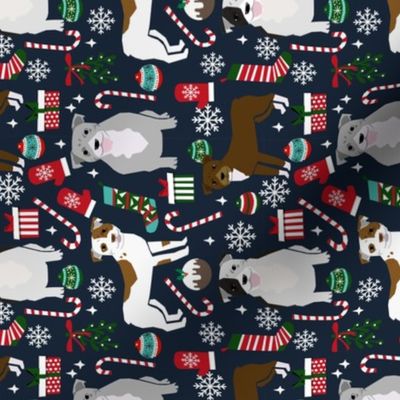 RAULROAD - pitbull terrier christmas fabric pitbulls christmas fabrics pitbull terrier xmas dog fabrics