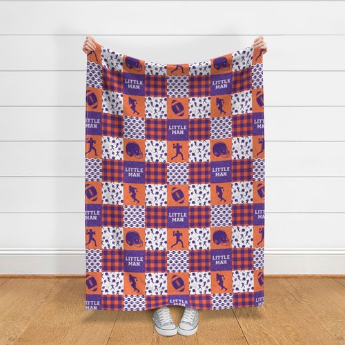 Little Man - Football Wholecloth - Purple and Orange