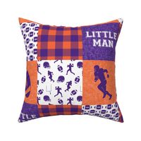 Little Man - Football Wholecloth - Purple and Orange