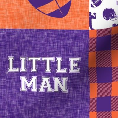 Little Man - Football Wholecloth - Purple and Orange