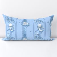 My Garden Toile Stripe Small Blue 