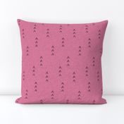 Tri Arrows on Linen - rasberry