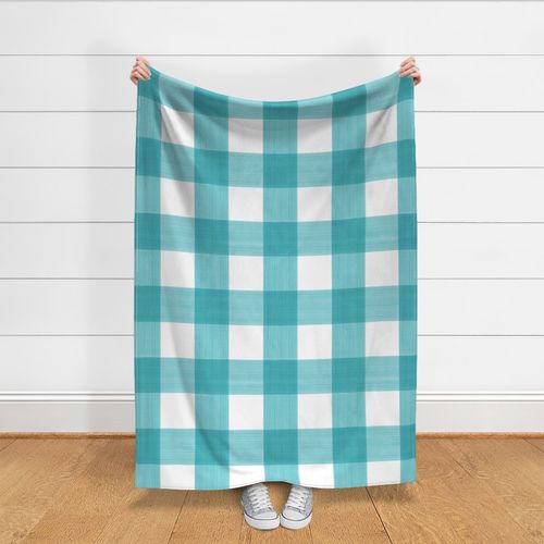 Turquoise 6" Buffalo Plaid 