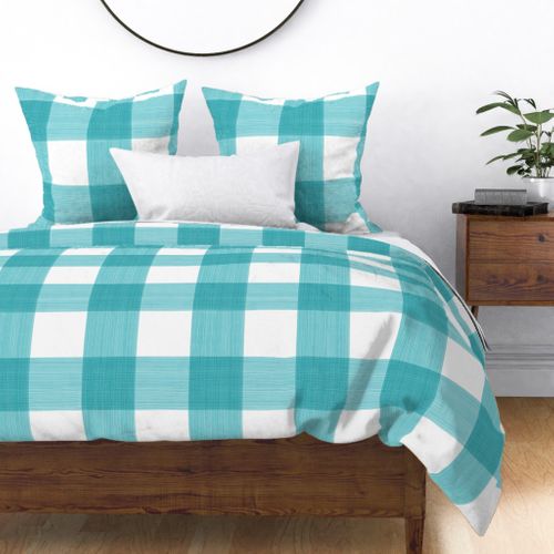 Turquoise 6" Buffalo Plaid 