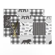 Stay Wild - Safari Wholecloth - monochrome w/ plaid