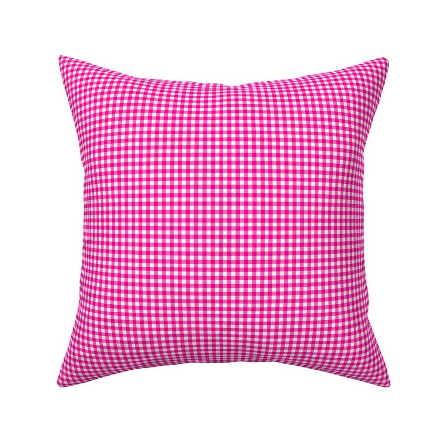 Gingham Large Magenta And White