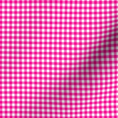 Gingham Large Magenta And White