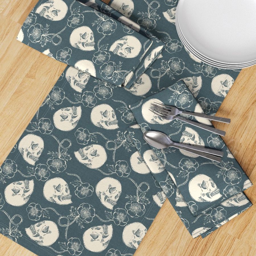 Skulls and Anemones {Grey}