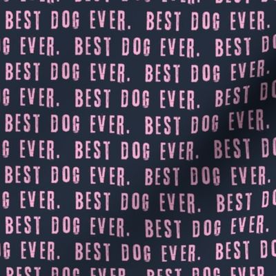 best dog ever. pink on blue - LAD19