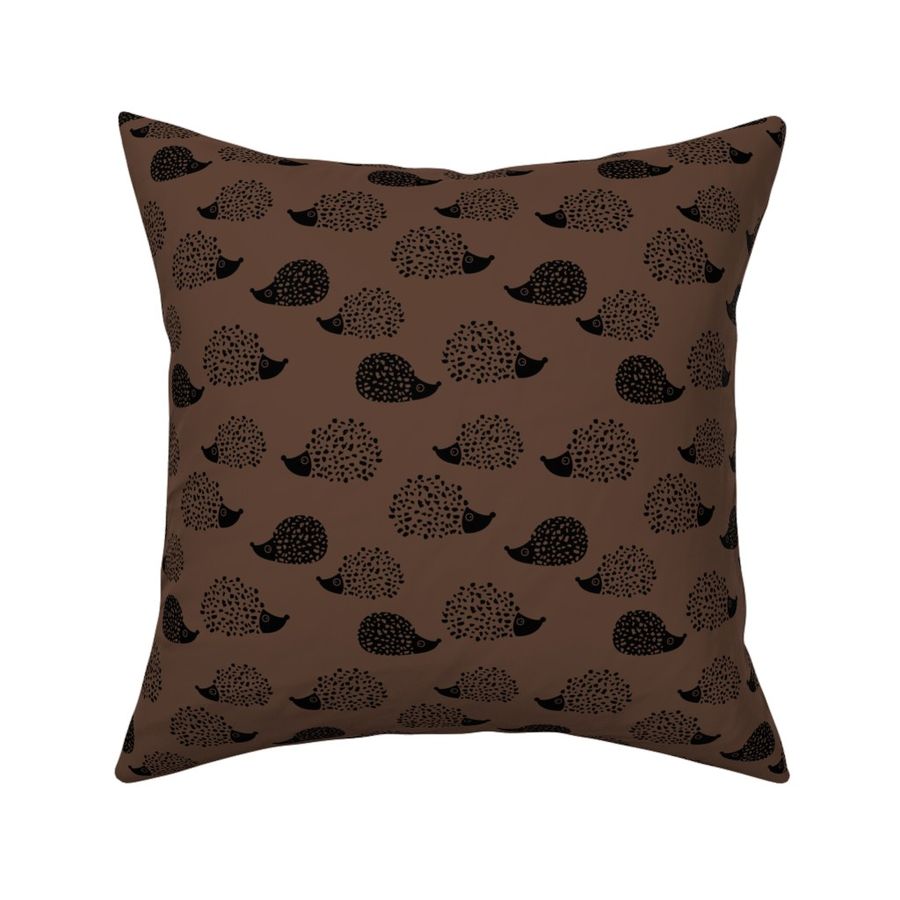 Sweet Scandinavian hedgehog garden animals for kids illustration fall winter night brown