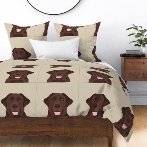 18" Chocolate Labrador Pillow with cut lines - dog pillow panel, dog pillow, pillow cut and sew - 