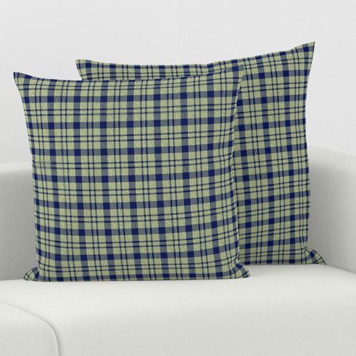 JP31 - Navy and Pastel Olive Ruched Plaid