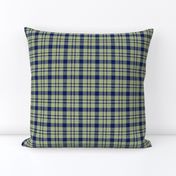 JP31 - Navy and Pastel Olive Ruched Plaid